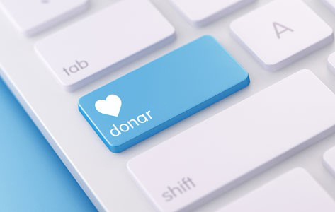 Teclado con la tecla “Donate”